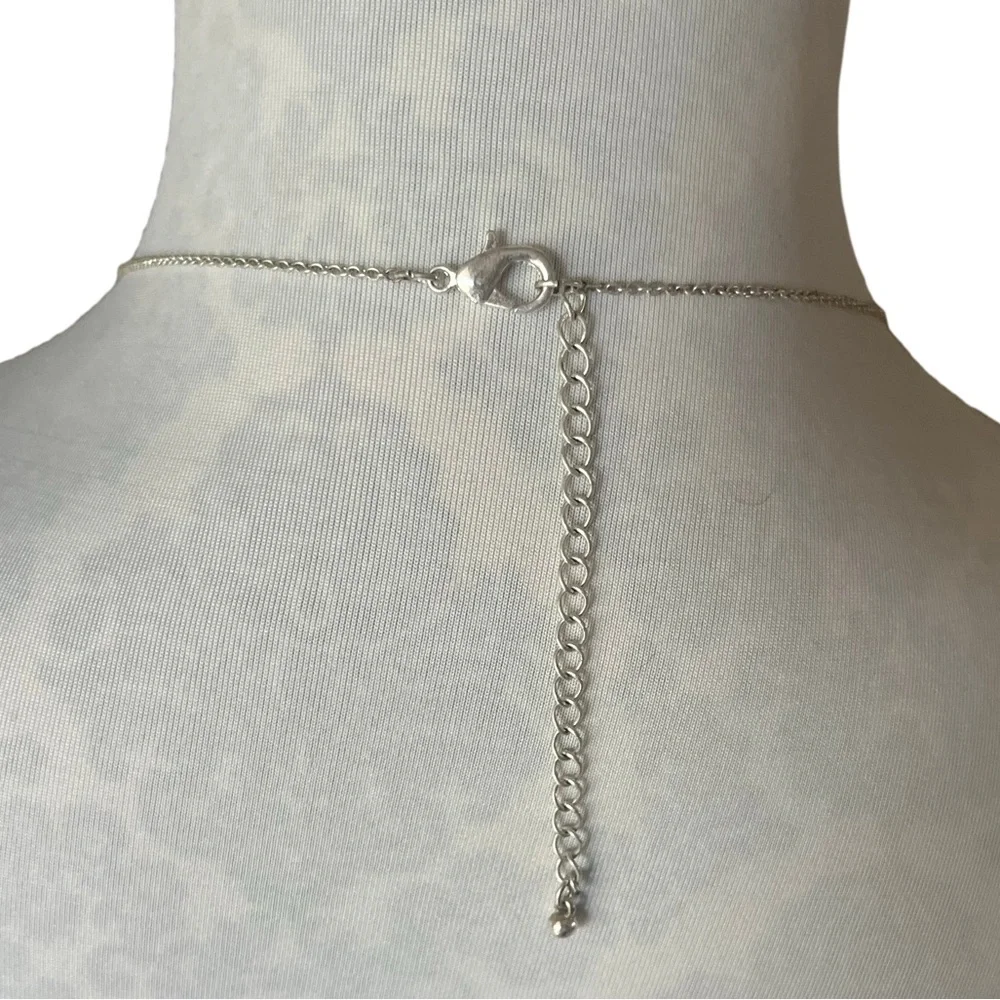Statement Gemstone Beaded Necklace with Sodalite Pendant, Beads & Silver Rings